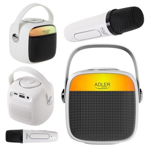 Głośnik karaoke Adler AD1199W z mikrofonem bluetooth 8h czasu pracy