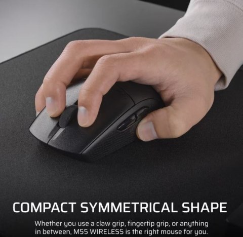 Mysz Corsair M55 Wireless czarna gamingowa 24000 dpi kompaktowa
