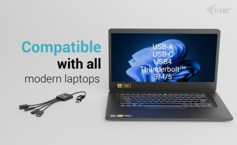 I-tec HUB USB-C USB-A 4 porty szybki elastyczny adapter