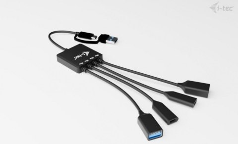 I-tec HUB USB-C USB-A 4 porty szybki elastyczny adapter
