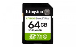 Karta pamięci Kingston 64GB SD Canvas Select Plus Gen3 100MB/s