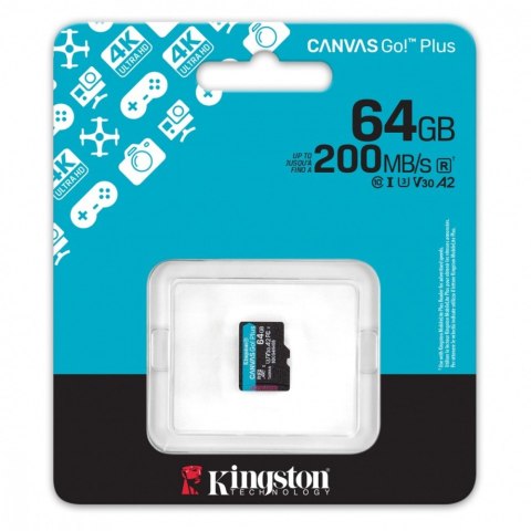 Karta pamięci Kingston microSD 64GB Canvas Go Plus 200MB/s A2 U3 V30