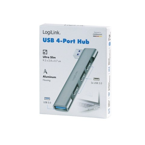 LogiLink HUB USB-A 4 portowy aluminiowy 3.0 elegancki