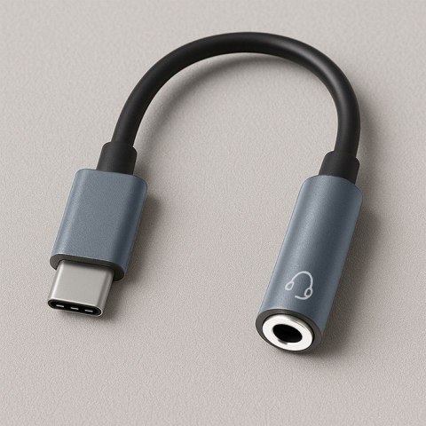 Qoltec Adapter USB-C na Jack 3.5mm 10 cm do słuchawek Hi-Fi
