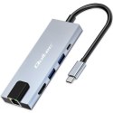 Qoltec HUB Adapter USB-C 5w1 PD 100W 2xUSB HDMI 4K RJ45 kompaktowy