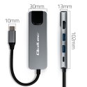 Qoltec HUB Adapter USB-C 5w1 PD 100W 2xUSB HDMI 4K RJ45 kompaktowy
