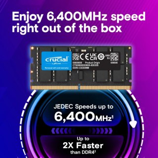 Pamięć Crucial DDR5 SODIMM 16GB 6400 MHz CL52 wydajna do notebooków