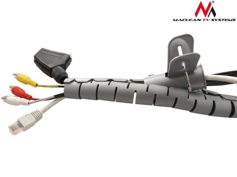 Organizator Maclean MCTV-676 S srebrny do kabli 25mm x 2m