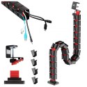 Organizer kabli Maclean Nano RS125 1345mm czarno czerwony regulowany