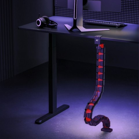 Organizer kabli Maclean Nano RS125 1345mm czarno czerwony regulowany