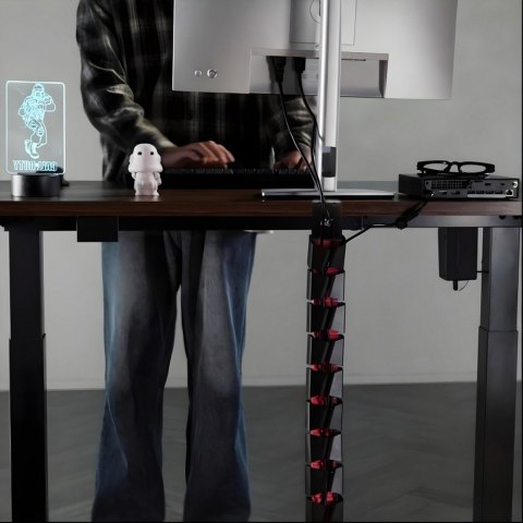 Organizer kabli Maclean Nano RS125 1345mm czarno czerwony regulowany