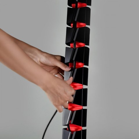 Organizer kabli Maclean Nano RS125 1345mm czarno czerwony regulowany