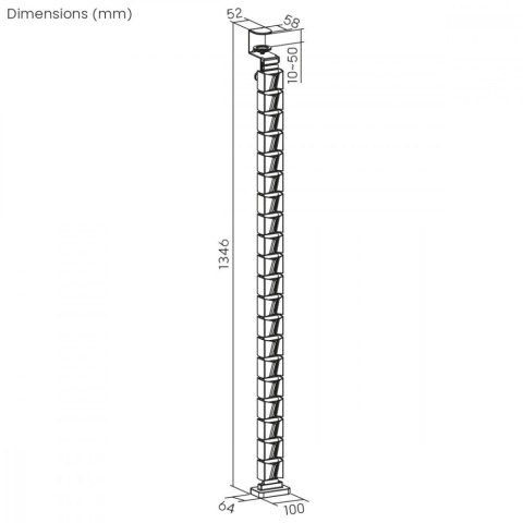 Organizer kabli Maclean Nano RS125 1345mm czarno czerwony regulowany