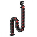 Organizer kabli Maclean Nano RS125 1345mm czarno czerwony regulowany
