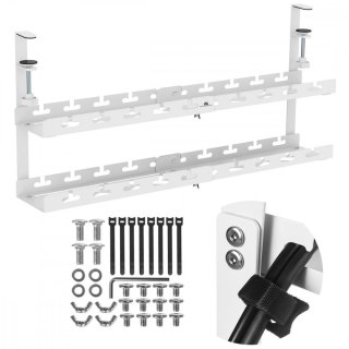 Organizer na kable Maclean MC-102 W biały dwupoziomowy