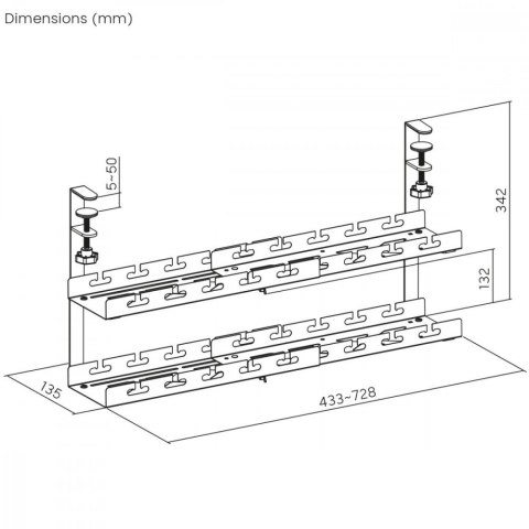 Organizer na kable Maclean MC-102 W biały dwupoziomowy
