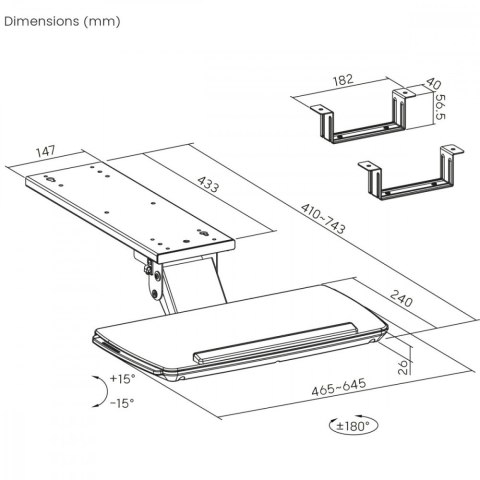 Uchwyt na klawiaturę Maclean MC-156 W biały regulowany do 5kg