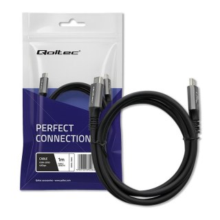 Qoltec Kabel USB4 Ultra-Fast 1m 240W Thunderbolt 3/4 40Gb/s 4K Czarny