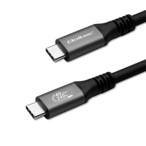 Qoltec Kabel USB4 Ultra-Fast 1m 240W Thunderbolt 3/4 40Gb/s 4K Czarny