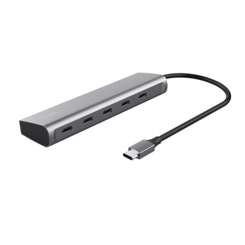 Trust HUB USB-C Halyx 5-portowy koncentrator zasilania szybki srebrny