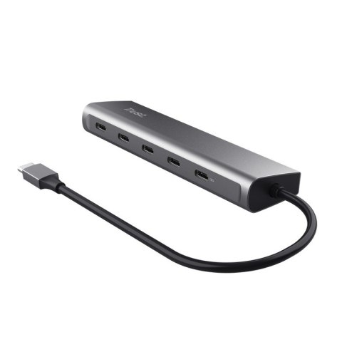 Trust HUB USB-C Halyx 5-portowy koncentrator zasilania szybki srebrny