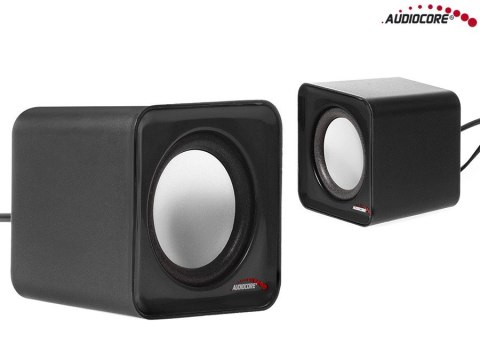 Głośniki komputerowe Audiocore AC870B 6W USB eleganckie stereo czarne