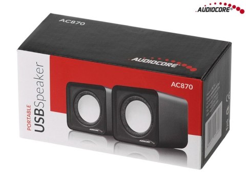 Głośniki komputerowe Audiocore AC870B 6W USB eleganckie stereo czarne