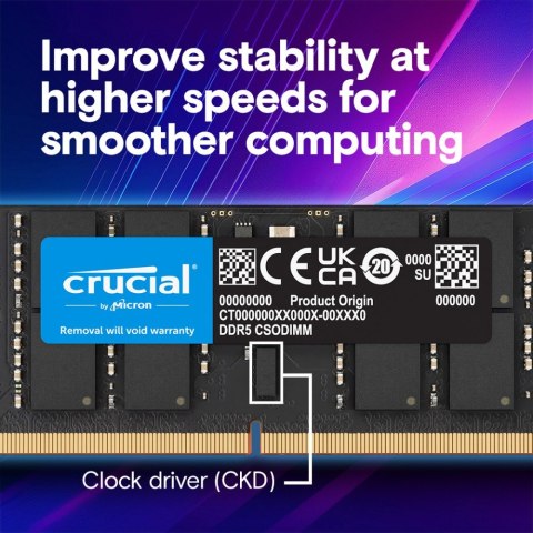 Pamięć Crucial DDR5 SODIMM 24GB 6400MHz szybka dla laptopów