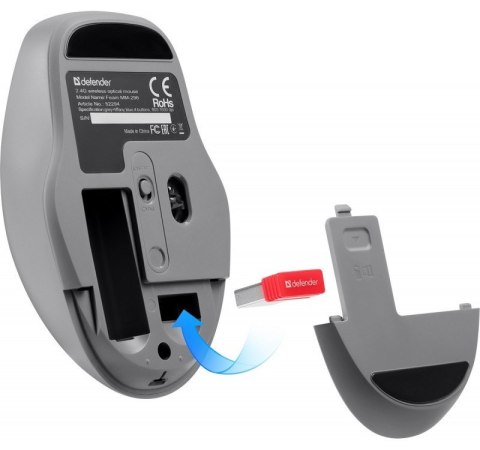 Mysz Defender FEAM MM-296 RF bezprzewodowa silent click mint