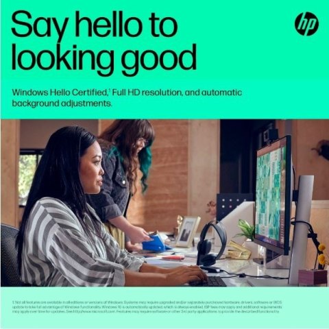 Kamera HP 625 FHD czarna z funkcjami AI i USB