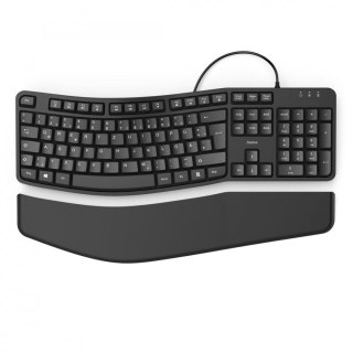 Hama Klawiatura EKC-400 ergonomiczna przewodowa z podkładką USB