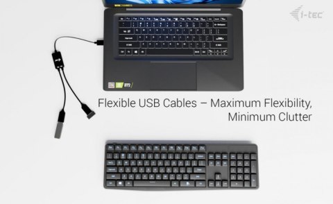 HUB I-tec USB-A 2 porty mały elastyczny adapter z szybkim transferem