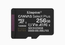 Karta pamięci microSD Kingston 256GB Canvas Select+ G3 150MB/s A1
