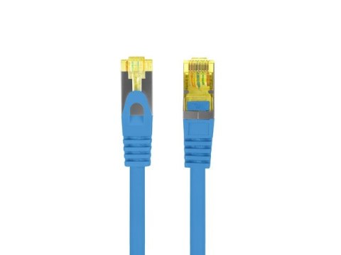 Kabel Lanberg Patchcord kat.6a S/FTP LSZH niebieski 0.25m z pełnej miedzi