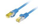 Kabel Lanberg Patchcord kat.6a S/FTP LSZH niebieski 0.25m z pełnej miedzi