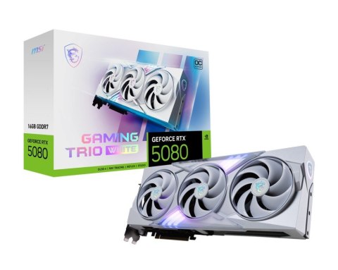 MSI Karta graficzna GeForce RTX 5080 GAMING TRIO OC WHITE 16G GDDR7 256bit