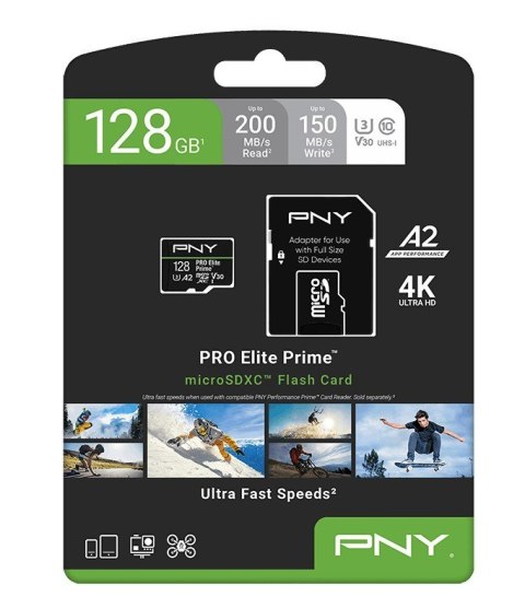 PNY Karta pamięci mSDXC Elite Prime 128GB 200MBs do 4K