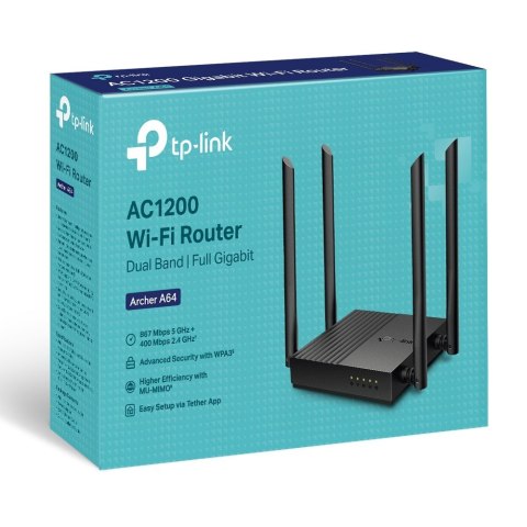 Router TP-Link Archer A64 AC1200 MU-MIMO szybki 4 anteny Wi-Fi