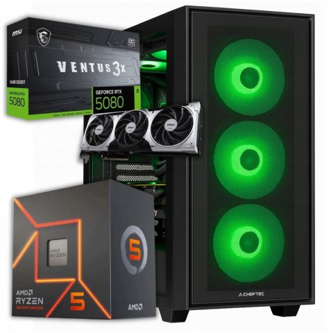 BSG Raptor V34 AMD Ryzen 5 NVIDIA GeForce RTX 5080 32GB DDR5 1000GB SSD Windows 11 Pro