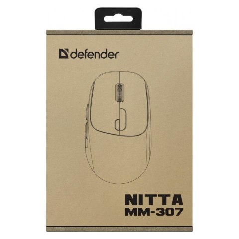 Mysz Defender NITTA MM-307 bezprzewodowa 1600DPI BIAŁA biurowa