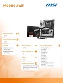 Płyta główna MSI PRO B650-A WiFi AM5 DDR5 ATX WiFi 6E 2.5G LAN wydajna