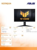 Monitor Asus VG27AQL5A 27 cali WQHD 210 Hz 0.3 ms Fast IPS gaming HDR 400