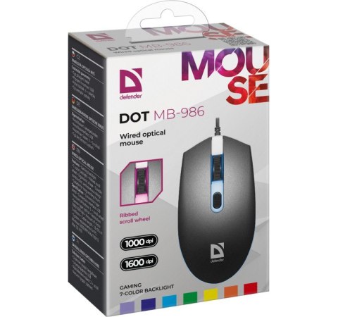 Mysz gamingowa Defender DOT MB-986 optyczna z podświetleniem 7 kolorów