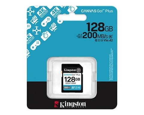 Karta pamięci Kingston SD 128GB Canvas Go Plus szybka 200MB/s 4K