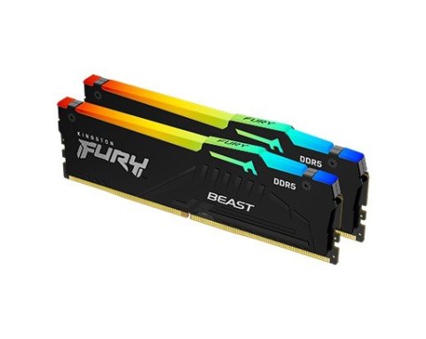 Pamięć RAM Kingston Fury Beast RGB DDR5 128GB 2x64GB 5600MHz CL36 czarna