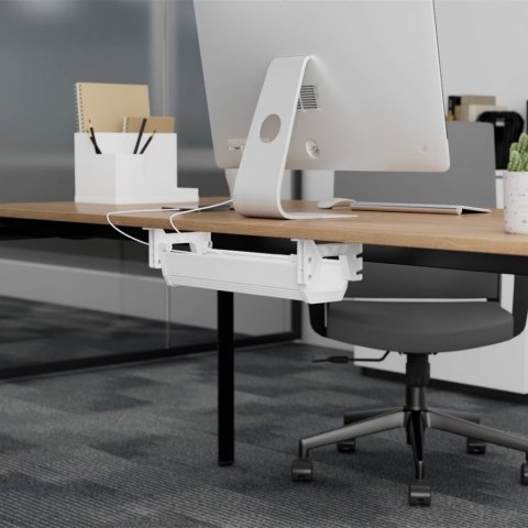 Organizer na kable Maclean MC-106 W solidny biały do biura