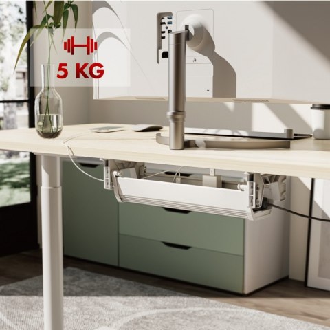 Organizer na kable Maclean MC-106 W solidny biały do biura