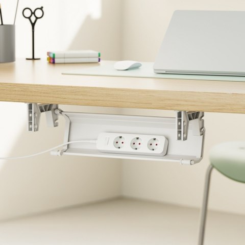 Organizer na kable Maclean MC-106 W solidny biały do biura