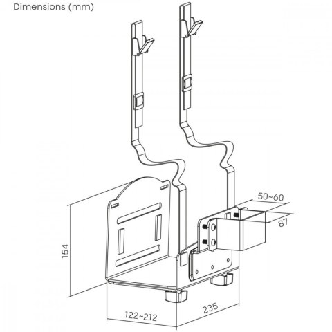 Uchwyt do CPU Maclean MC-116W biały oszczędzający miejsce