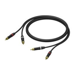 Kabel PROCAB RCA Cinch 2x2 Ultraflex trwały 1 5m czarny